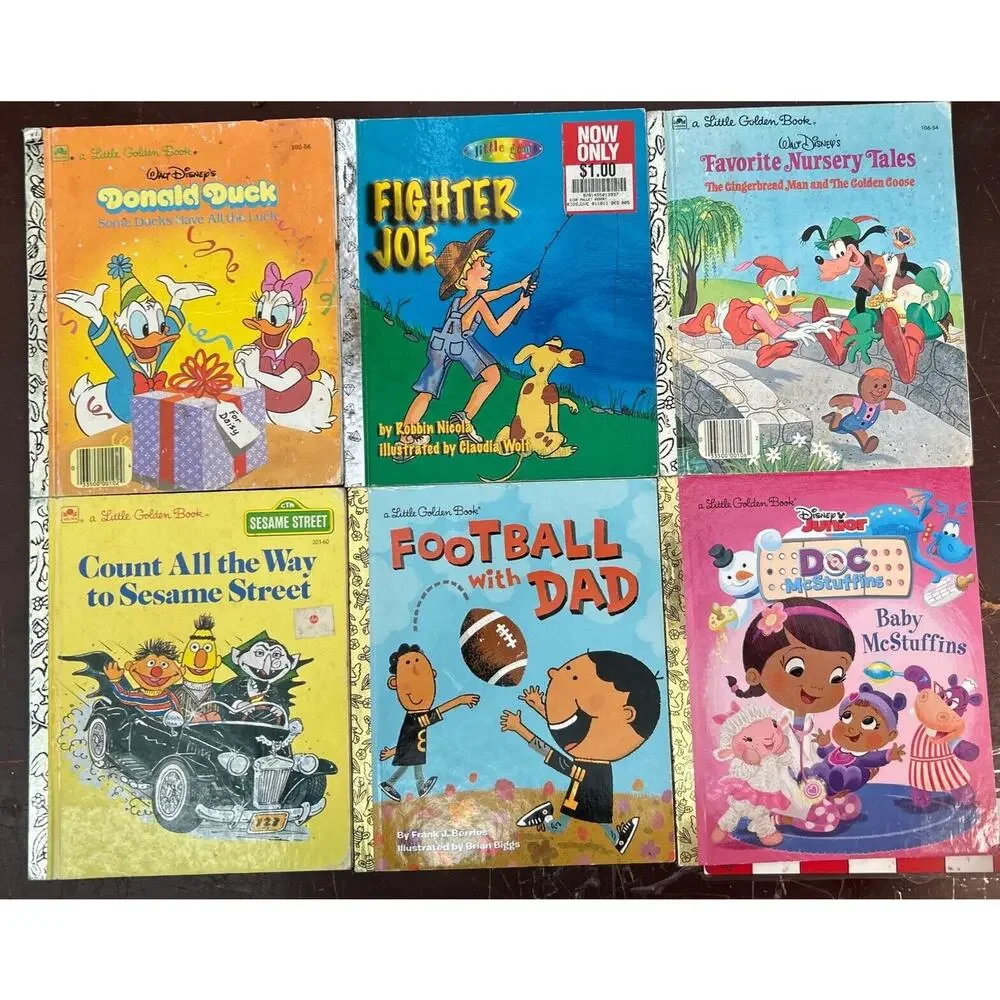 Lot of 6 Little‎ Golden Books Disney Sesame Street Doc McStuffins
